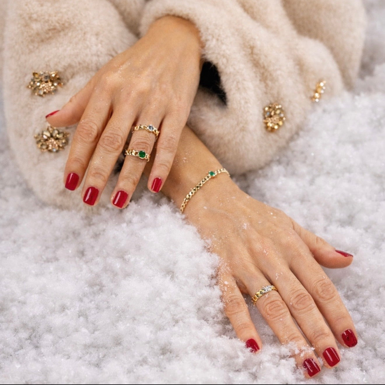 CHAIN PULSERA CON ESMERALDA