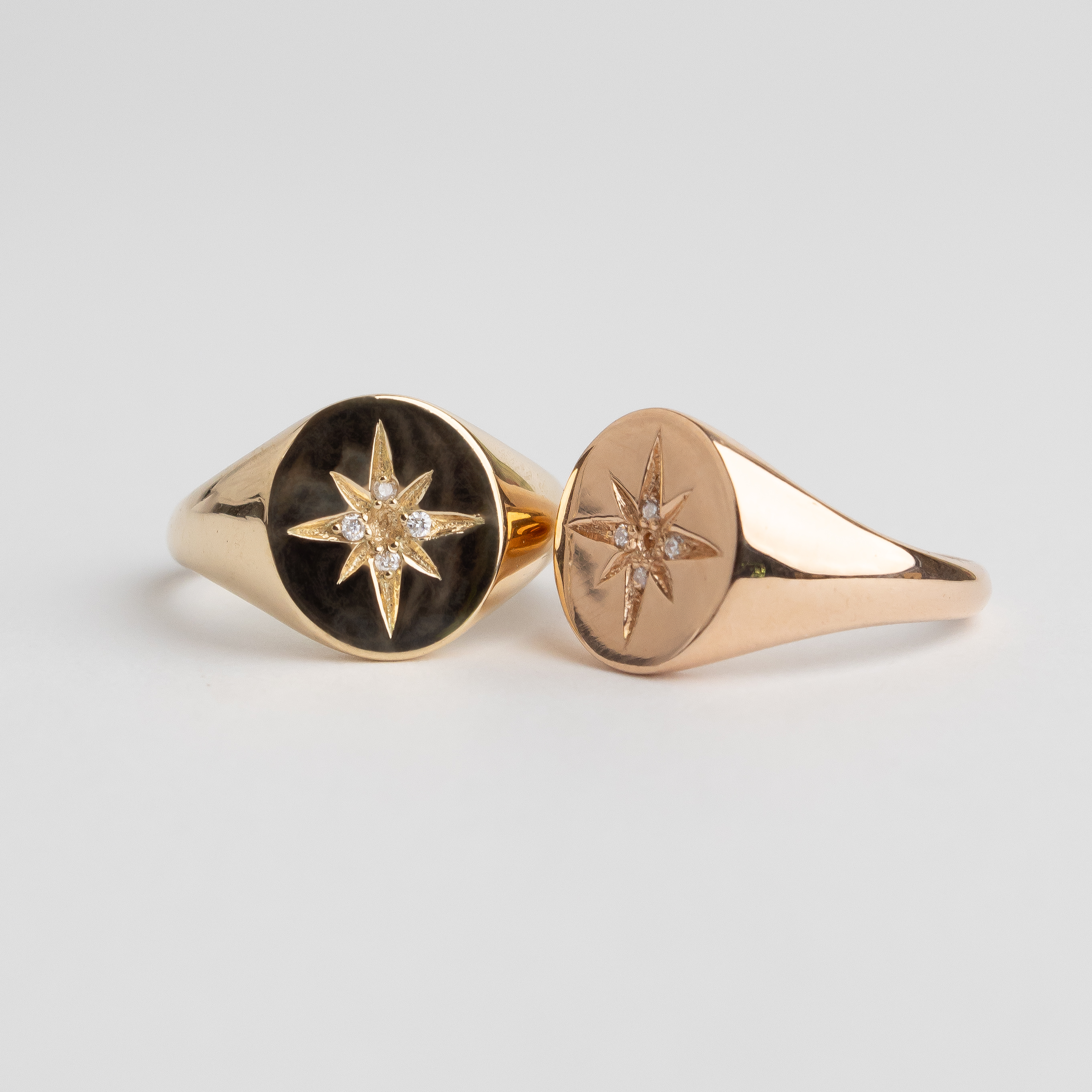 COMPASS STAR PINKY SIGNET RING