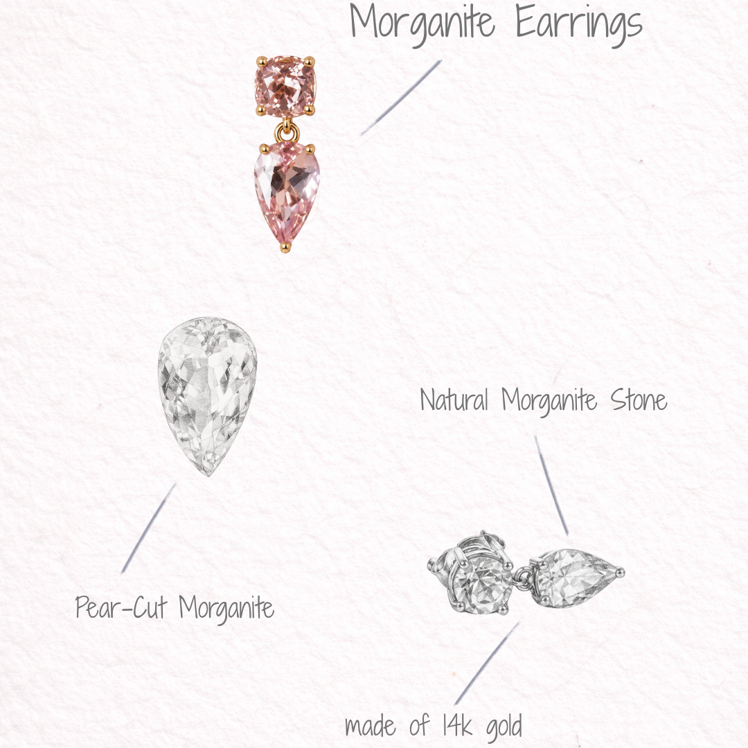 DIVINE MORGANITE DROP EARRINGS